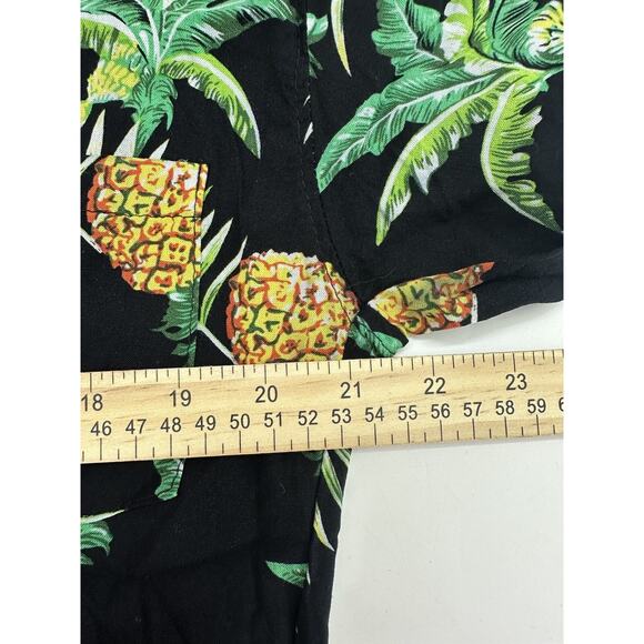 Mens Unbranded Black Floral Pineapple Short Sleeve Button Up Shirt Size Unknown - Picture 8 of 10